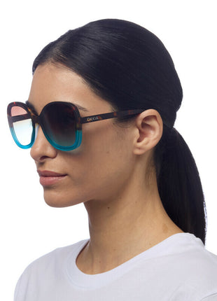 Okkia Anna dames zonnebril vlinder havana blauw