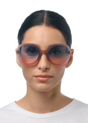 OK019PH-BP Okkia Anna dames zonnebril pink havana, blauw / roze glazen