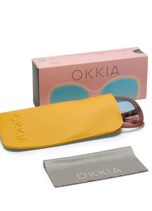 OK019PH-BP Okkia Anna dames zonnebril pink havana, blauw / roze glazen