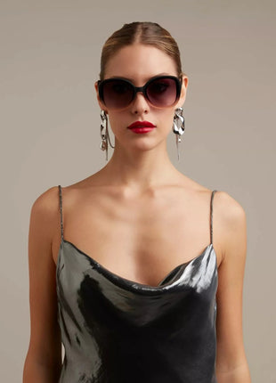 OK019-BP Okkia Anna dames zonnebril vlinder black shaded rose