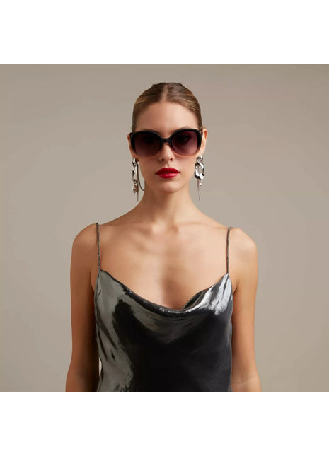 OK019-BP Okkia Anna dames zonnebril vlinder black shaded rose