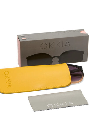 OK045-BP Okkia Berlino dames Italiaanse zonnebril black shaded rose