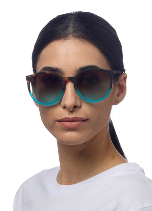 OK045-HB Okkia Berlino dames Italiaanse zonnebril havana blauw