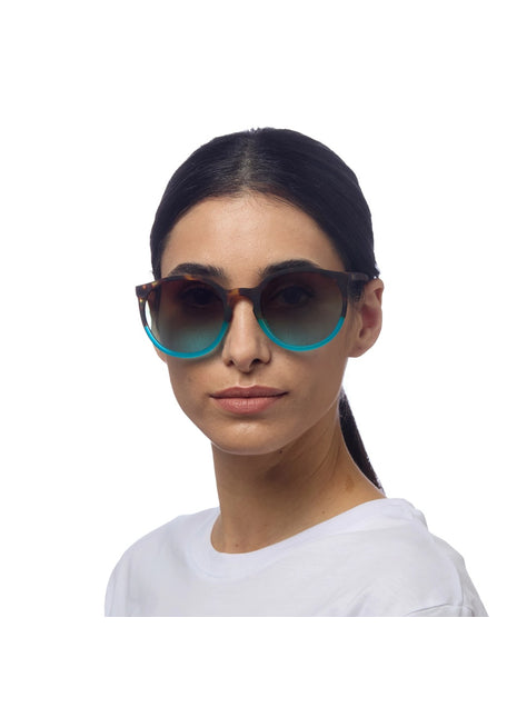 OK045-HB Okkia Berlino dames Italiaanse zonnebril havana blauw