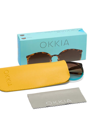 Okkia Berlino dames Italiaanse zonnebril havana blauw