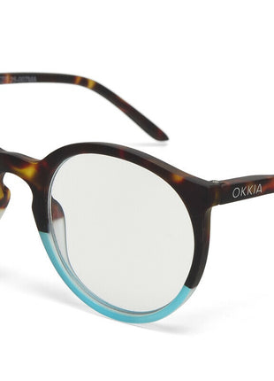 OK055HB Okkia Bologna dames leesbril havana blauw - kies sterkte
