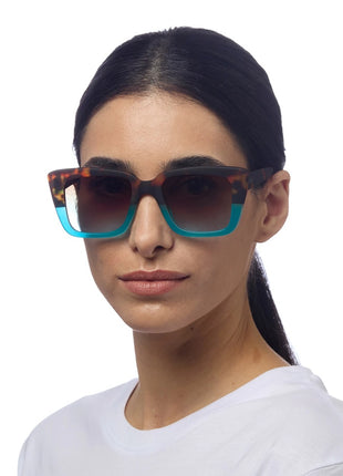 ok044-hb Okkia Elba Italiaanse dames zonnebril havana blauw