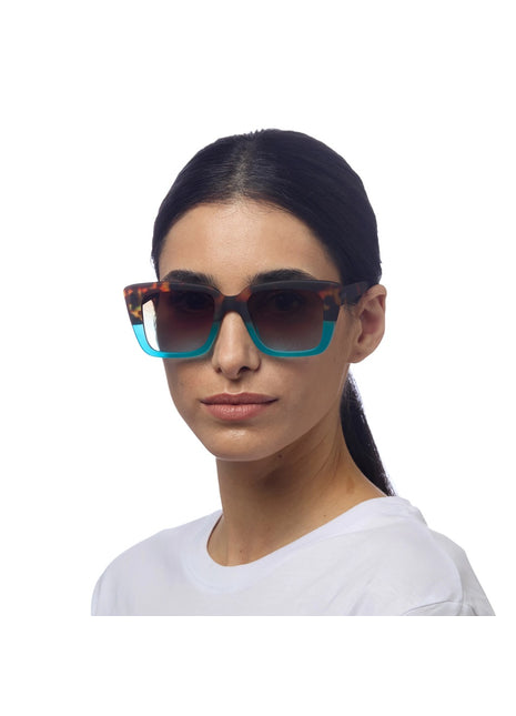 ok044-hb Okkia Elba Italiaanse dames zonnebril havana blauw