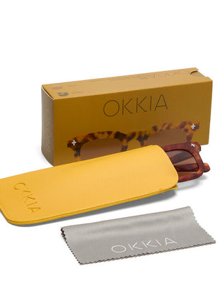 OK068B3H-BR Okkia Firenze unisex zonnebril Sahara Havana