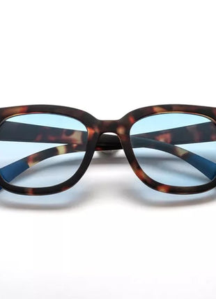 OK012 OKKIA Giovanni zonnebril unisex classic havana blauwe glazen