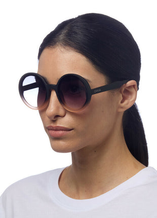 OK014-BP OKKIA Monica Round dames zonnebril black shaded rose