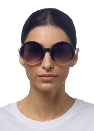 OK014-BP OKKIA Monica Round dames zonnebril black shaded rose