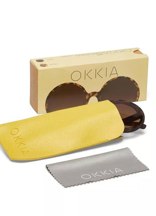OK014-CH OKKIA Monica Round dames zonnebril classic havana