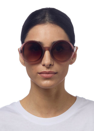 OK014-PH OKKIA Monica Round dames zonnebril pink havana