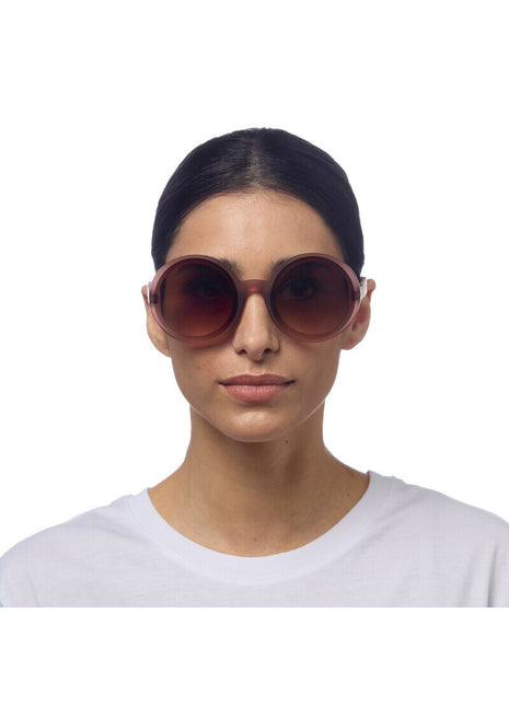 OK014-PH OKKIA Monica Round dames zonnebril pink havana