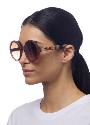 OK014-PH OKKIA Monica Round dames zonnebril pink havana