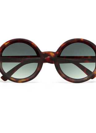 OK014 OKKIA Monica dames zonnebril classic havana groene glazen