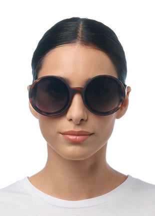 OK014 OKKIA Monica dames zonnebril classic havana groene glazen