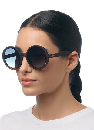 OK014 OKKIA Monica dames zonnebril classic havana groene glazen