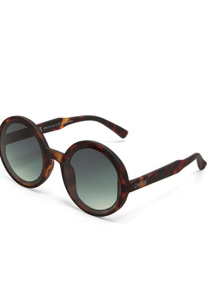 OK014 OKKIA Monica dames zonnebril classic havana groene glazen