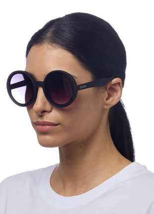 OK014-BK OKKIA Monica Round dames zonnebril zwart 