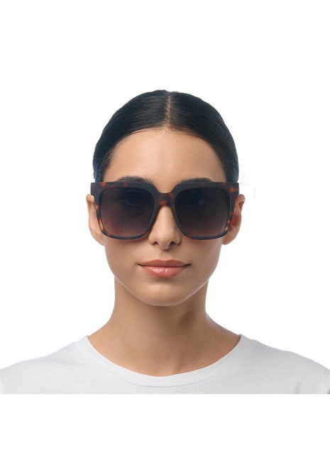 OK040CH-GR Okkia Roma unisex zonnebril classic havana, groene glazen