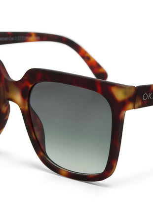OK040CH-GR Okkia Roma unisex zonnebril classic havana, groene glazen