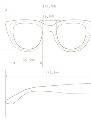 Okkia Silvia dames zonnebril havana blauw