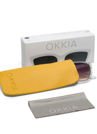 OK020TCL-BK Okkia Silvia dames zonnebril helder met zwarte glazen