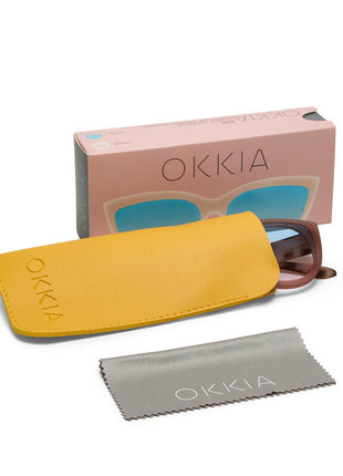 OK020-PH-BP Okkia Silvia dames zonnebril pink havana blauw / roze glazen