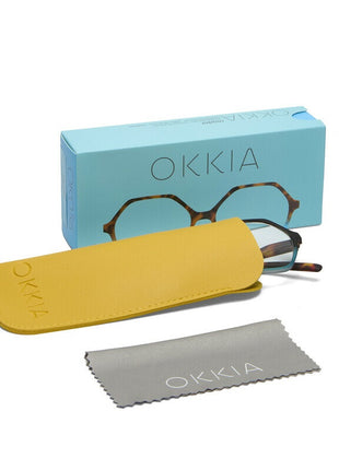 OK036HB Okkia Venezia dames leesbril havana blauw - kies uw sterkte