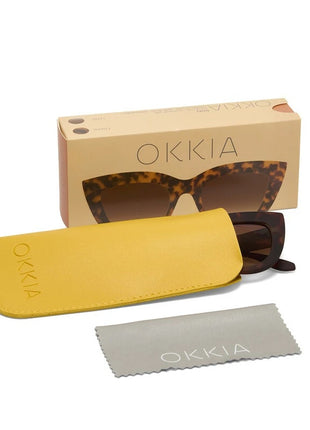 Okkia Claudia dames zonnebril big cat eye classic havana