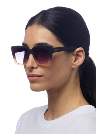 OK044-BP Okkia Elba Italiaanse dames zonnebril black shaded pink