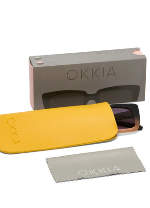 OK044-BP Okkia Elba Italiaanse dames zonnebril black shaded pink