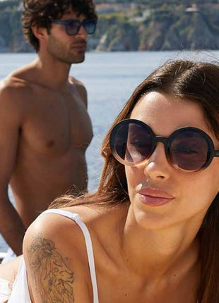 OK014-BP OKKIA Monica Round dames zonnebril black shaded rose