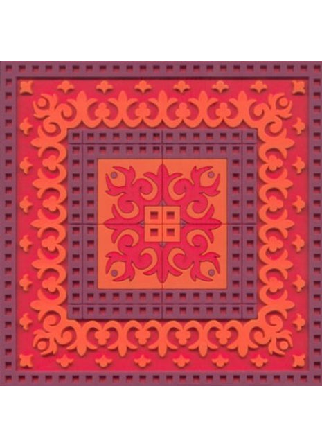 Images d'Orient glas onderzetter oranje Sejjadeh Zen Feu