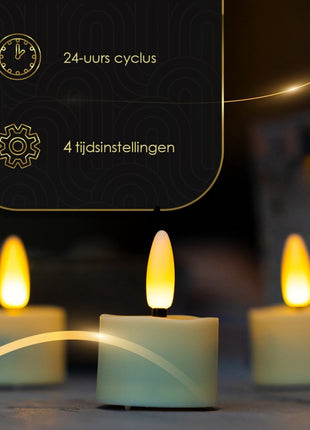 Akaro oplaadbare waxinelichtjes 6 – theelichtjes – nep kaarsen