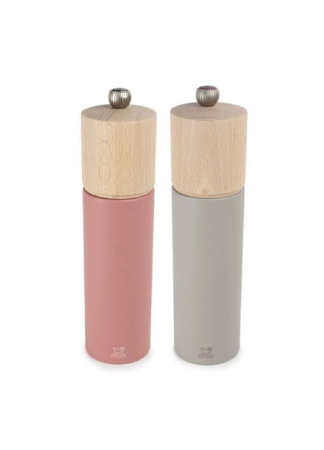 Peugeot Boreal aanbieding aktie pepermolen zoutmolen set roze / grijs