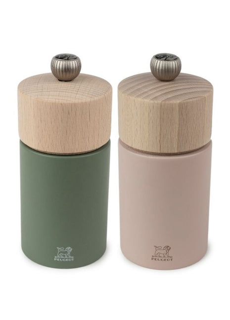 Peugeot Boreal pepermolen zoutmolen varengroen / bloembladroos 12cm