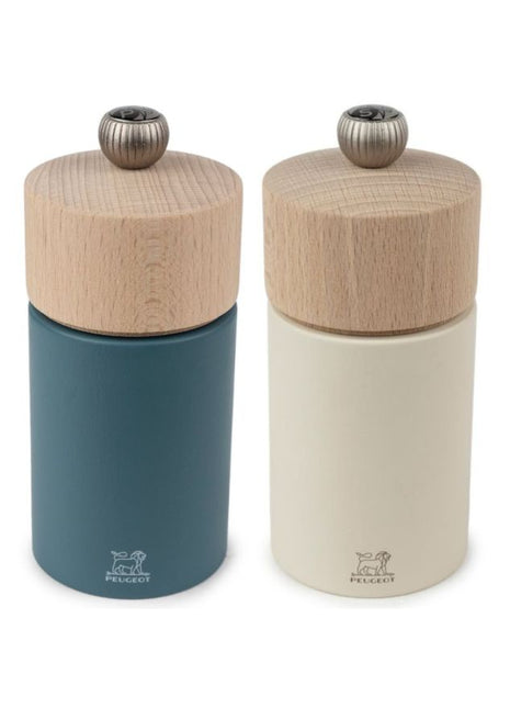 Peugeot Boreal pepermolen zoutmolen set blauw / wit 12cm