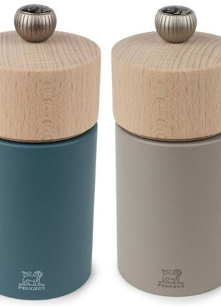 Peugeot Boreal pepermolen zoutmolen set blauw / grijs 12cm