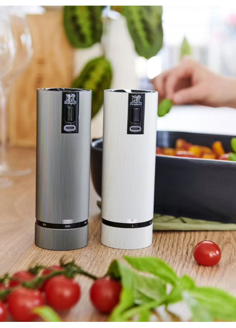 2/43148 Peugeot Line set elektrische pepermolen & zoutmolen alum.