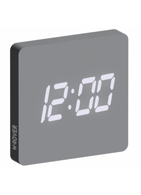 Piu Forty W-Rover houten wandklok LED grijs