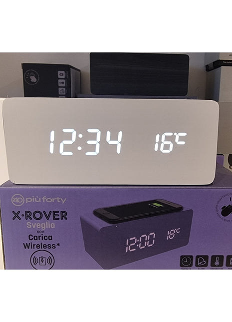 Piu Forty X-Rover wekker wit + QI laadfunctie