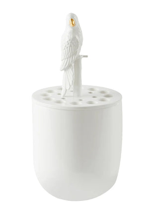 POLSPOTTEN Bird Watching vaas wit