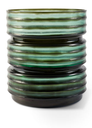 140-205-487 POLSPOTTEN Glas Layer Vaas groen - large