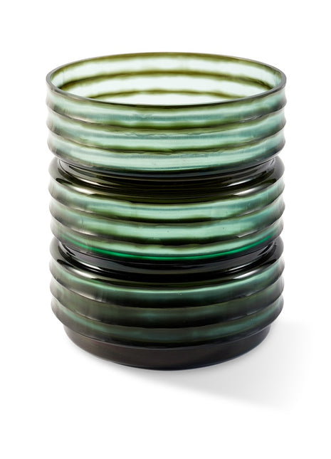 140-205-487 POLSPOTTEN Glas Layer Vaas groen - large