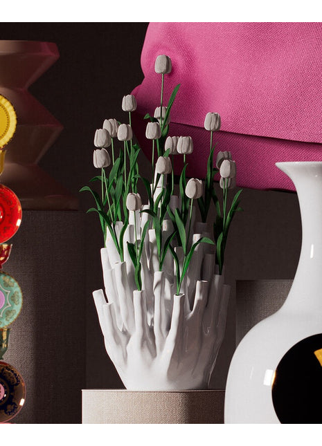 230-205-020 POLSPOTTEN Koraal vaas 50 tulpen wit