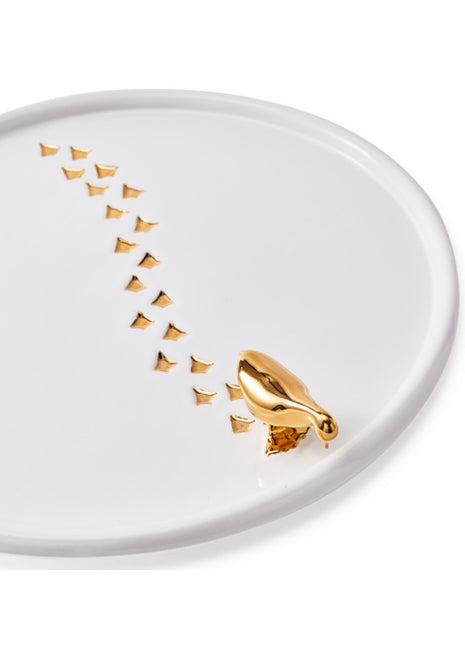 POLSPOTTEN Walking Duck cakestand / taartplateau goud