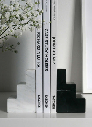 Printworks Bookend - zwart / wit marmer boekensteun